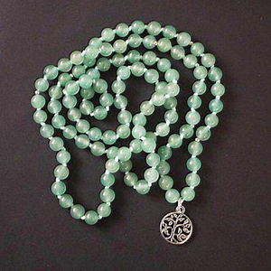 Hand-Knotted Green Aventurine Prayer Necklace